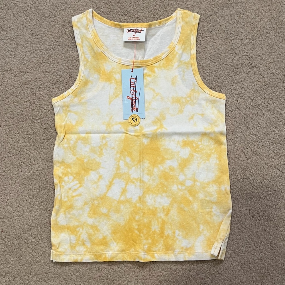 NWT 100% cotton girls' yellow & white tie dye tank by Cat & Jack Target, size XS